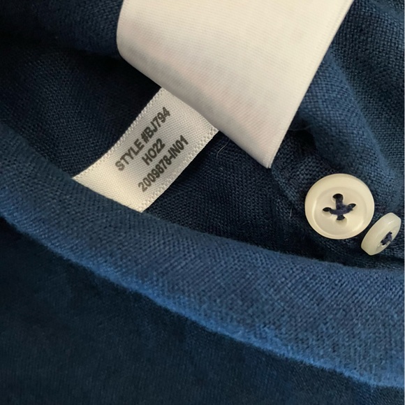 J. Crew 100% linen shirt, long sleeve, navy, Baird Mcnutt - Picture 3 of 9